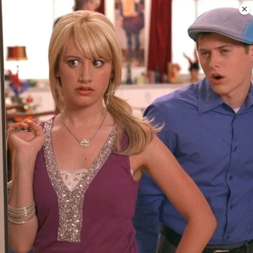 Y2K ASO Express V-Neck Embellished Sequin Top Sharpay Evans High School Musical